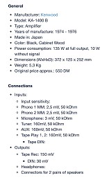 Kenwood Kenwood Ka 1400B