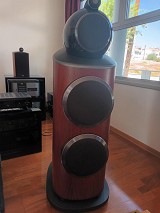 Bowers and Wilkins 801 D4 speakers in Satin Rosenut